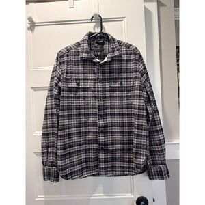 Grayers Clothiers Double Cloth Flannel Shirt Dbl Pocket Long Sleeve SZ Large EUC